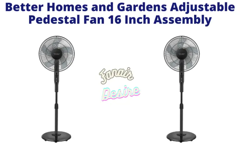 Better Homes and Gardens Adjustable Pedestal Fan 16 Inch Assembly